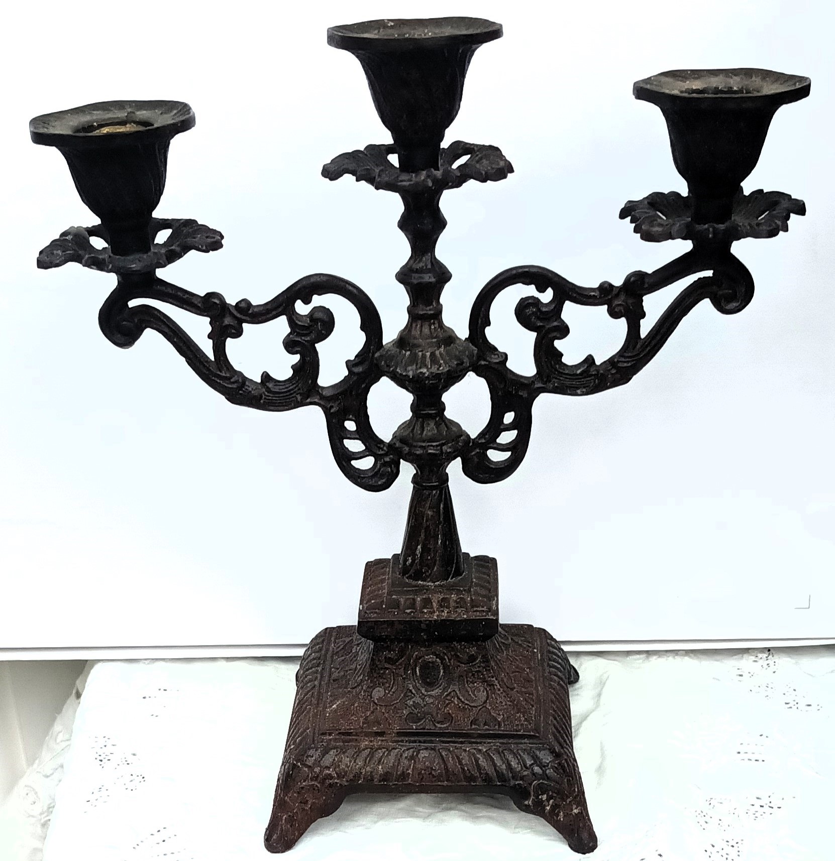 Antique English Victorian Cast Iron Candelabra Antique Lighting 3